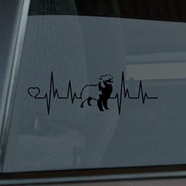 Mister Petlife Australian Shepherd Heartbeat Lifeline Sticker Vinyl Auto Window Love Dog Aussie Black 8.00" x 2.67"