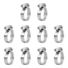 VARIOSAN Hose Clamp Set 13620, 10 Pieces, Clamping Range 16-27 mm, Band Width 9 mm, W4 (Stainless Steel / V2A)