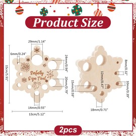 PH PandaHall 2pcs Snowflake Safety Eye Tool for Amigurumi, Safety Eyes Insertion Tool Wood Auxiliary Tool for Attaching Safety Eyes Washers Craft Eyes Tool for Crochet Stuffed Animal Eyes, 6-29mm