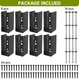 8Pcs Concealed Joist Hanger, 2" x 4"Outdoor Concealed-Flange Hanger, 2"x4" Outdoor Trim Concealed Flanges for 2"x4" Beam, Swing, Handrail, Fence