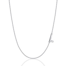 EVER FAITH Letter A Necklace 925 Sterling Silver Simple Sideways Choker Chain Gift for Women Girls, Sterling Silver
