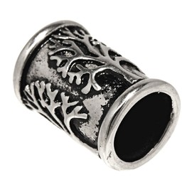 Beard Bead Curl Bead Stainless Steel Tree of Life 7 mm, Metal, No Gemstone