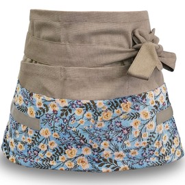 MILCIL Garden Apron for Woman with 8 Pockets, Blue Sakura, Blue Sakura, Standard