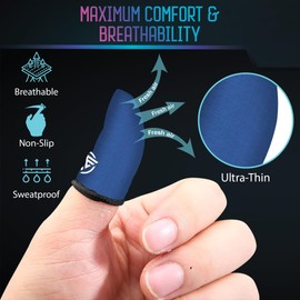 Nexus Elite Gamer sleeves for pubg , mobile gaming finger cots sleeve gloves and covers , compression for thumb arthritis sweaty hands , Blaze Fusion