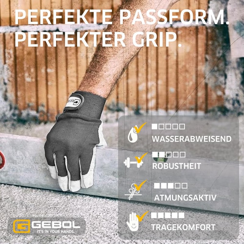 Gebol Uni Fit Comfort, 1 Pair of Work Gloves Made
