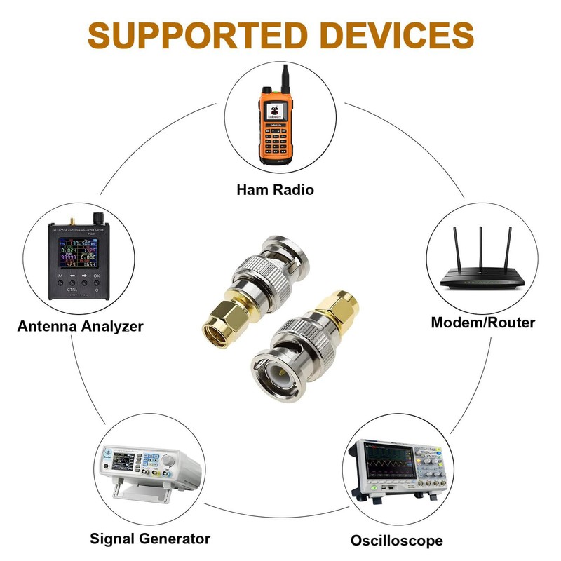 DHT Electronics 2pcs RF coaxial Coax Adapter SMA Male to