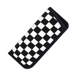 Giinly Checkered Black White Lattice Glasses Case Eyeglass Sunglass Case Soft Pouch Slim Portable Eyeglasses Sleeve