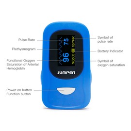 Jumper Blue Pulse Oximeter with Heart Frequency Display