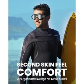 OutdoorMaster Swim Mask - Wide View Swimming Mask & Goggles Anti-Fog Waterproof, Black Frame Silver Len