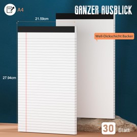 Notepads A4 Note Pads, 3 Pack White Paper