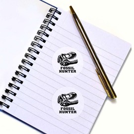 24 x 40mm Round 'Fossil Hunter Dinosaur Skull' Stickers (SK00067161)