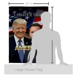 Trump Flag Trump Vance Flag MAGA 2024 Pole Kit Wall Hanging Home Voice America First Poster Lawn Garden Outdoor Patriotic Patio Decoration, Republican Gifts Made in USA