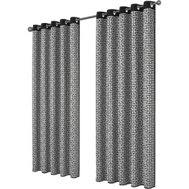 Olivia Rocco Milano Print Blackout Eyelet Curtains Thermal Insulated Ring Top Curtain Pair Geometric Pattern Light Blocking Window Drapes Home Decoration, 46" (Width) x 72" (Drop) Milano