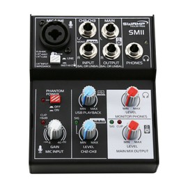 SWAMP 3 Channel Mixer Audio Interface - 1 Mic Preamp - USB Record/Playback