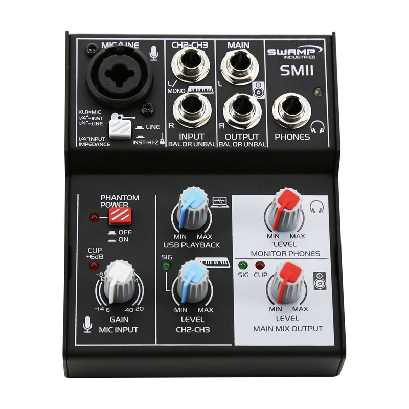 SWAMP 3 Channel Mixer Audio Interface - 1 Mic Preamp