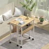 GreenForest Folding Desk Small Rolling Desk with Storage Shelf,24.8 inch
