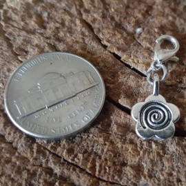 MGK Celtic Silver Spiral Flower Mini Clip Charm Pendant for bracelet chain Locket