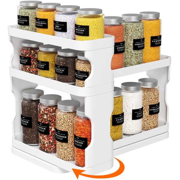 Lifewit Spice Rack Organizer for Cabinet, Slide & Rotate Spice