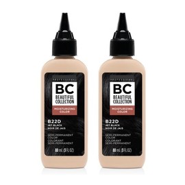 Clilro Beautiful Collection Semi-Permanent Hair Color, 3oz (B22D Jet Black, 2pack)