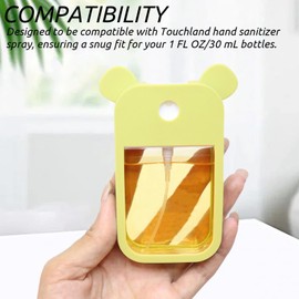 Silicone Protective Cases 2025 New for Touchland Hand Sanitizer Spray,Fit for 1 FL OZ/30 mL Mist, Stylish Portable Card Spray Bottle Accessory with Keychain Holder, Set of 4