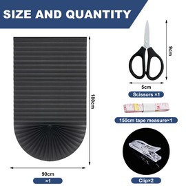 KASURE 1 Pack Temporary Blackout Blinds, 90 X 180 CM Black No Drill Blinds, Stick on Blinds for Windows, for Bedroom, Kitchen, Loft & Travel RV Car, Comes with 2 Clips, 1 Tape Measure, and 1 Scissors