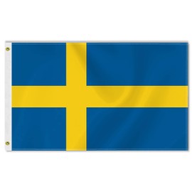 3×5 FT Sweden Flag, Large 75D Swedish National Outdoor Banner,Decor For Patio Garden With Brass Gromment