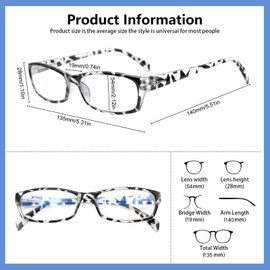 VIDEBLA 5 Pack Computer Reading Glasses Men and Women Anti Eyestrain Blue Light Blocking Glasses for Reading (5 mix-4, 0.00)