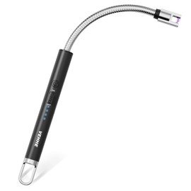 VEHHE Candle Lighter, Electric Rechargeable Arc Lighter with LED Battery Display Long Flexible Neck USB Lighters for Light Candles Gas Stoves Camping Barbecue