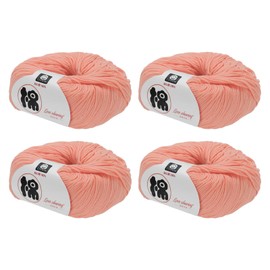 Rebower Cotton Yarn,100% Cotton Soft Knitting Yarn [for Hand DIY Bag Cushion Crocheting Knitting Projects Home Decor], -4 Skeins/4×218yards/4×4.54oz/Light Orange