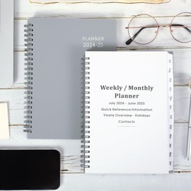 2024-2025 Planner - June 2024 - July 2025, Planner 2024-2025, 2024-2025 Planner Weekly and Monthly, 6.25" × 8.3", Tabs, Inner Pocket, Strong Twin-Wire Binding, Improving Your Time Management Skill