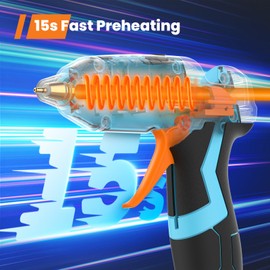 gogonova GoGonova Cordless Hot Glue Gun, 15s Fast Preheating with 2Ah Built-in Battery Hot Melt Glue Gun, Smart Power-Off, Kit with 25 Pcs Premium Mini Glue Sticks and USB-C Charging Port