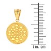 Solid 10k Yellow Gold Sri Yantra Chakra Sacred Geometry Talisman