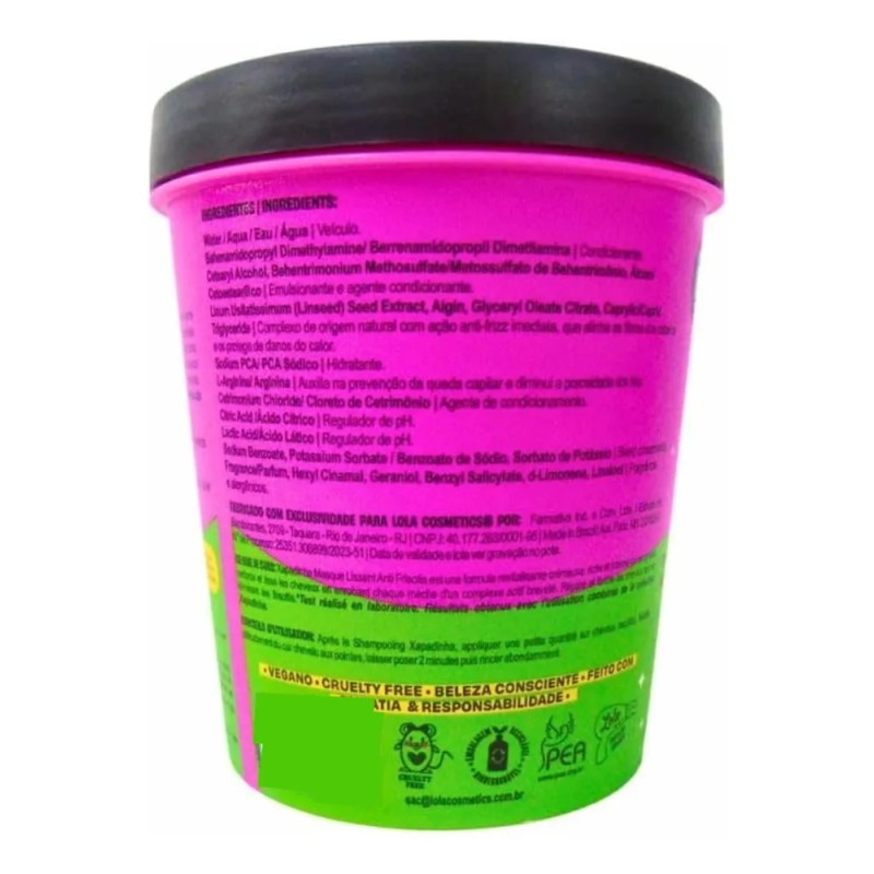 Mascarilla Capilar Disciplinante Lola Cosmetics Xapadinha 450g