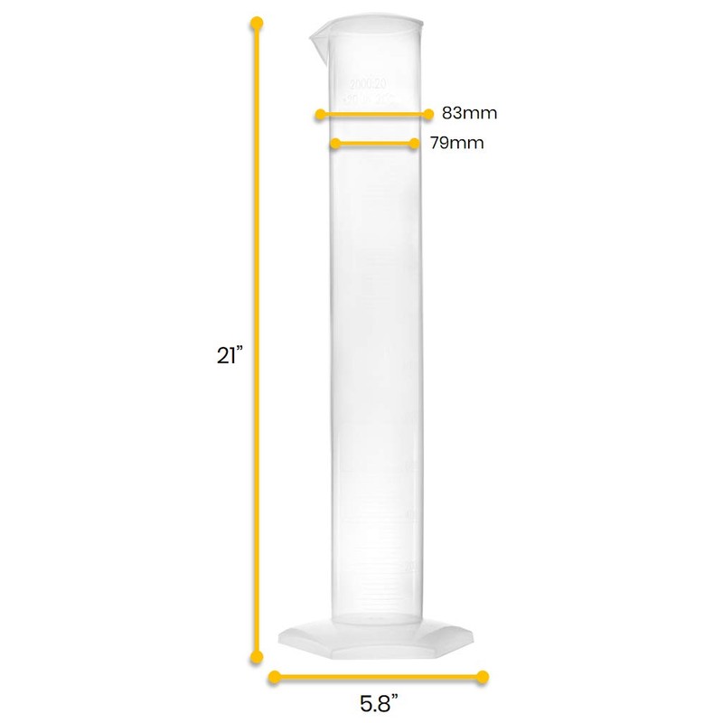 Polypropylene Graduated Cylinder, circular Base, 2000ml