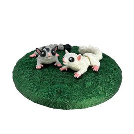 Sugar Gliders - 3d Printed - Cute Sugar Gliders Figurine Decor - Color: White and Gray Sugar Glider Duo
