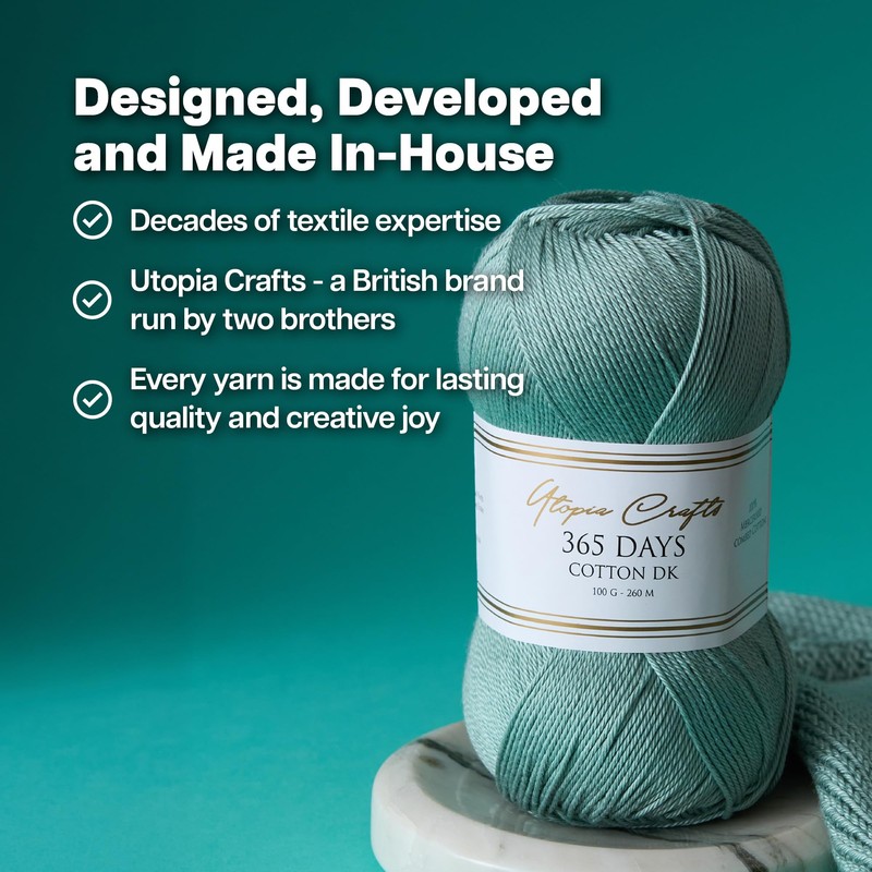 Utopia Crafts 365 Days Mercerised Combed Cotton DK Yarn 100g