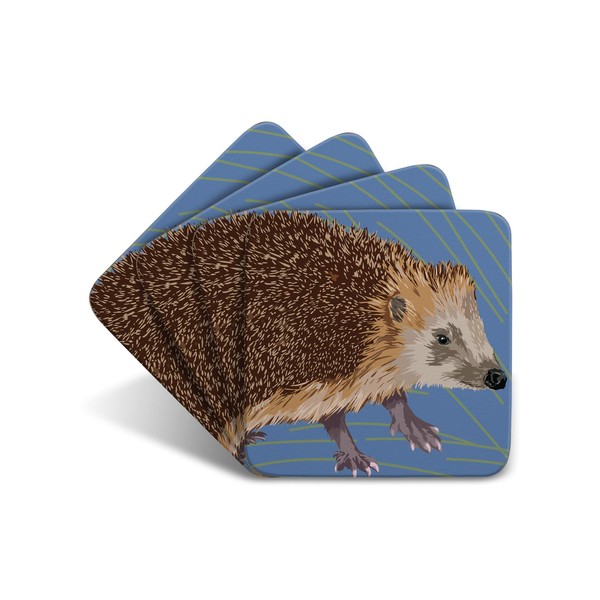 Hedgehog - Set of 4 Coasters - Leslie Gerry Animal