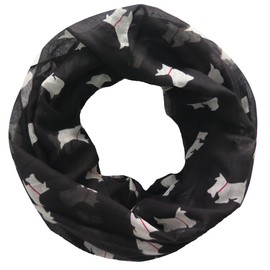Lina & Lily Little Terrier Scottish Scottie Westie Dog Infinity Scarf, Gift for Dog Lover (Large Size)
