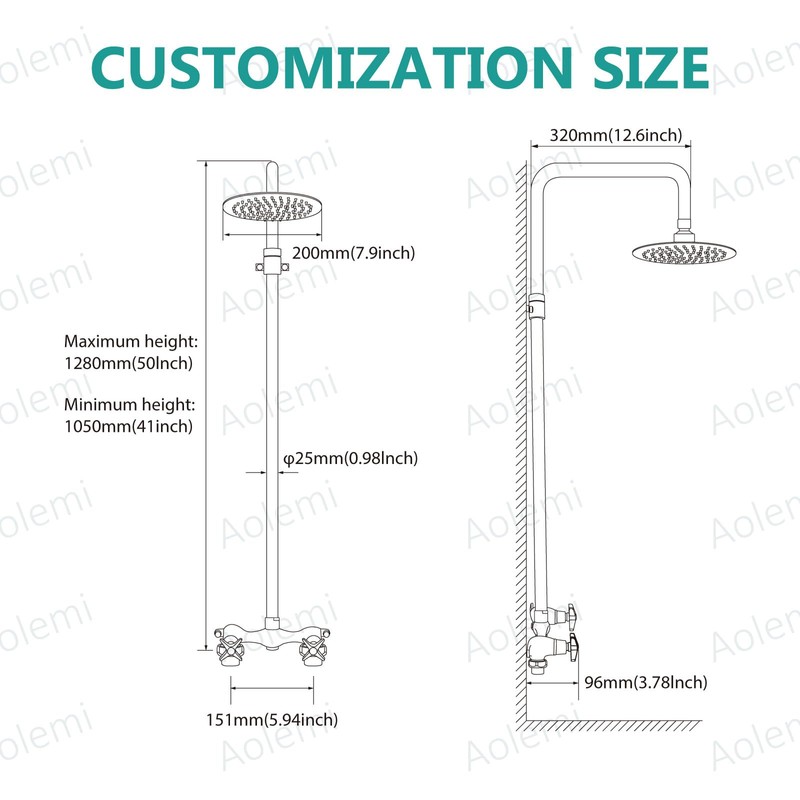 Aolemi Outdoor Shower Kit Outdoor Shower Fixtures Faucet System Double