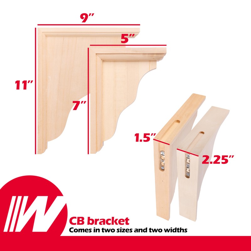 WADDELL Two-Way Corner Bracket (1 Count, 11"H x 9"D x