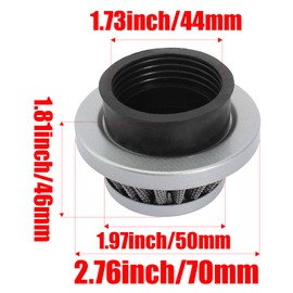 QAZAKY 42mm 43mm 44mm 45mm Air Filter Adapter Velocity Stack for 33cc 43cc 47cc 49cc 50cc 52cc SYX Moto Dirt Bike Minimoto Pit Mini Pocket Bike Kids ATV Go Kart Quad Moped Chopper Gas Powered Scooter