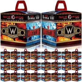 HAPPARTY 24 PCS Wrestling Party Favor Goodie Boxes, As Wrestle Man Sports Candy Treat Gift Bags for Birthday Decorations Supplies