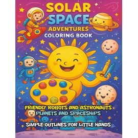 SOLAR SPACE ADVENTURES COLORING BOOK: Blast Off with Fun Robots and Galactic Journeys! (Ages 3-6)