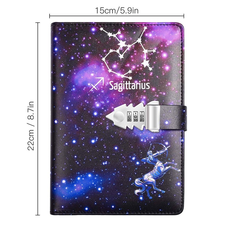 ARRLSDB A5 Creative Password Lock Journal PU Leather Combination Lock