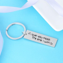 Couples Gifts Husband Keyring Valentines Day Gifts for Him Her Boyfriend Gifts Anniversary Keyring Girlfriend Gifts (I Love You Most)