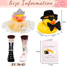 Namalu Mr and Mrs Duck Gift in Box Includes 2 Wedding Dressed Ducks, 2 Pairs Wedding Couple Socks and Greeting Cards Presents for Bride and Groom Funny Engagement Gift (Novel)