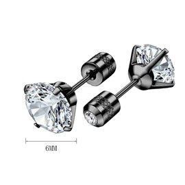 HinDaLi 6 Pairs Stainless Steel Earrings for Men Girls Women Earrings Diamond Stud Earrings Women's Silver Stud Earrings Men's Round Earrings Men's Titanium Earrings Silver Small Helix Earrings