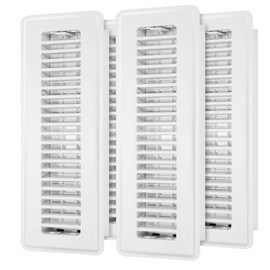 Floor Register 2x12-4 Pack Vent Covers for Home Floor Heavy Duty Steel Walkable Easy Adjust Air Supply Lever Cover for Sidewall, White