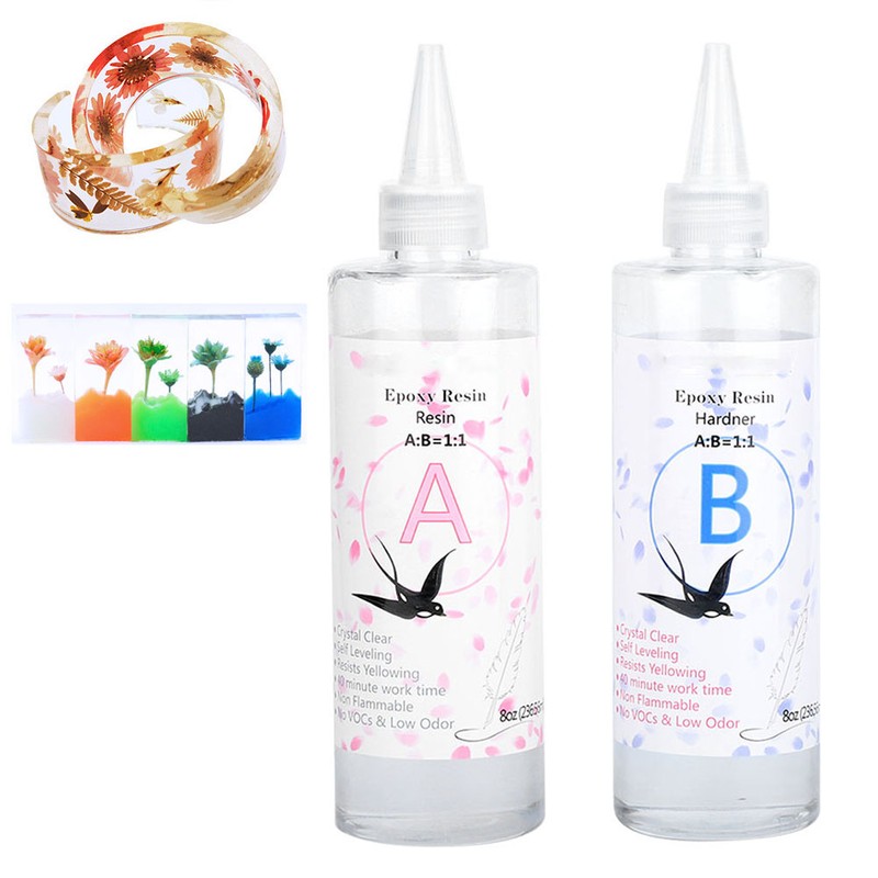 1:1 Epoxy Resin Transparent Glue Sealant DIY Handcrafted Making 40Min