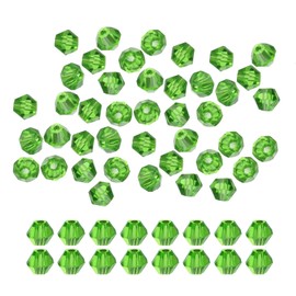 PATIKIL 4mm Bicone Glass Beads, 1800 Pcs Small Faceted Bicone Crystal Beads Charm for Earring Bracelets Necklaces Rings Jewelry Making DIY, Green